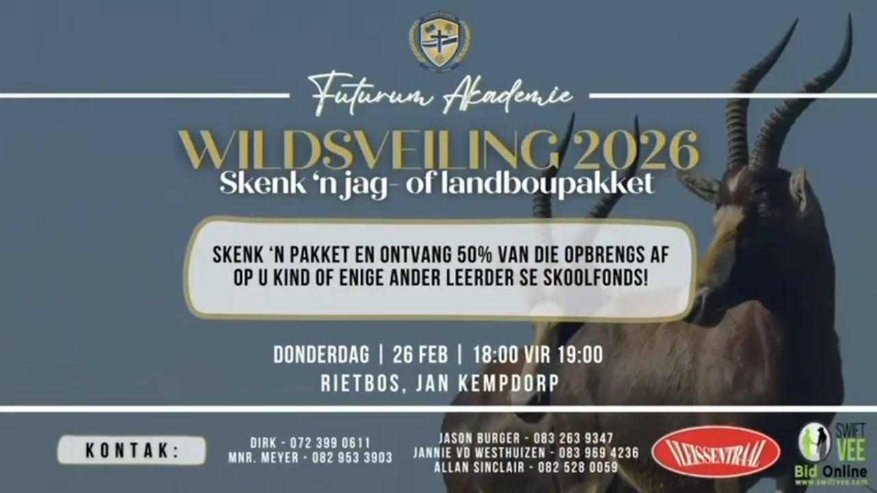 'n Spesiale uitnodiging na die FUTURUM AKADEMIE JAG & WILDVEILING 26 February 2026.