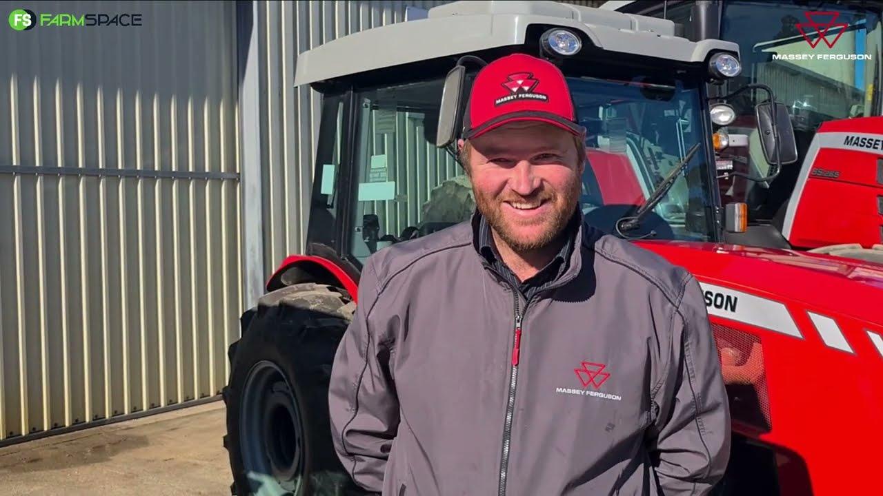 Massey Ferguson MF 3300 orchard tractor in the Overberg area at Van Breda Caledon in Western Cape.