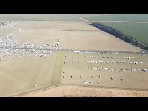 In an aeroplane, flying over Nampo 2019 with Dawie Maree