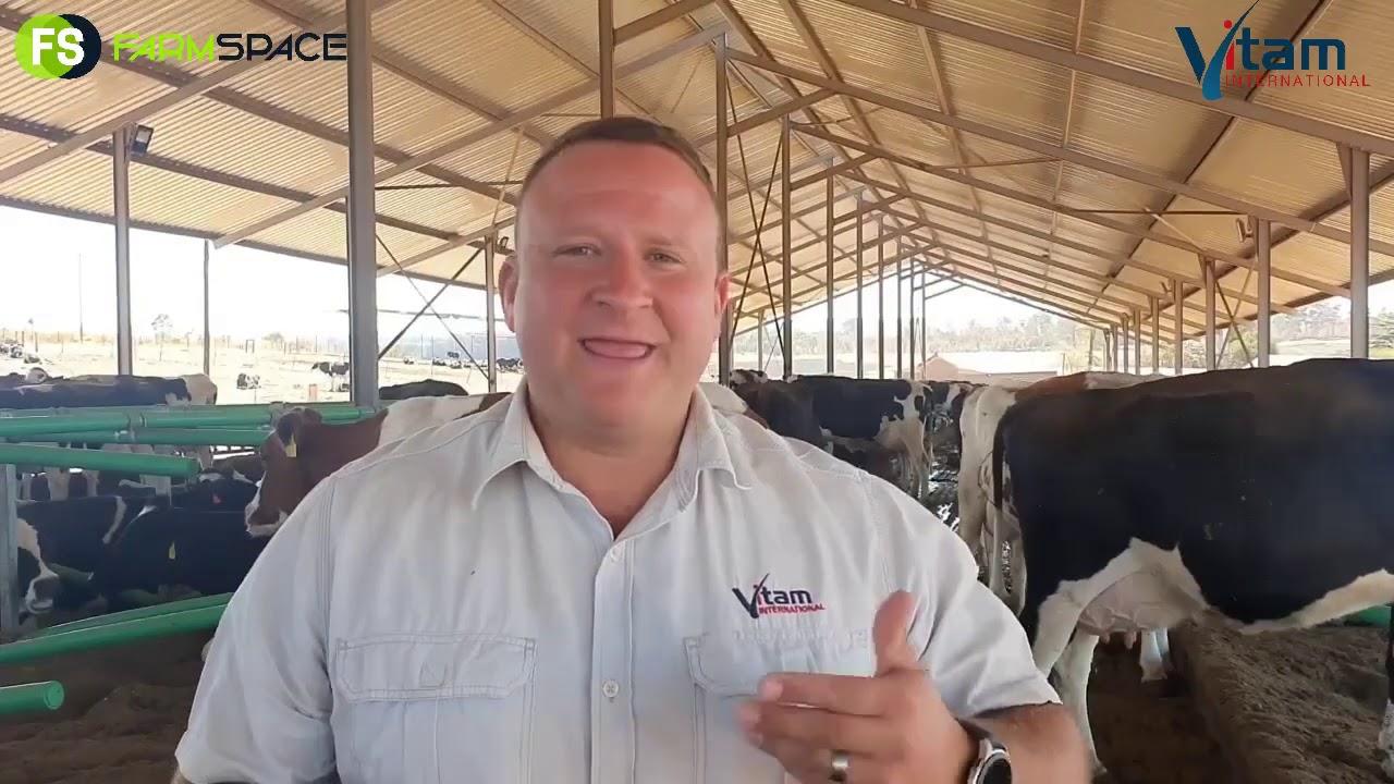Wimpie van Vitam International verduidelik vir Tinus oor hitte stress.
