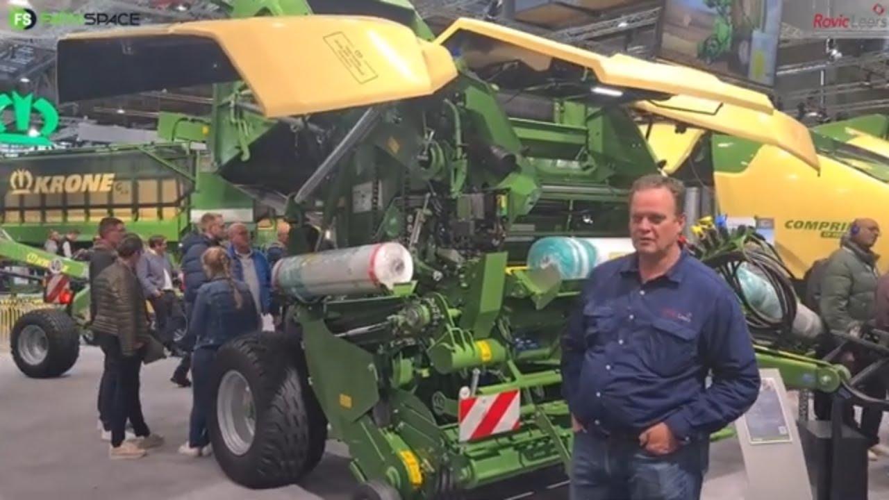 Krone VariPack ronde baler by AgriTechnica 2023.